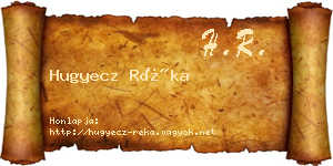 Hugyecz Réka névjegykártya